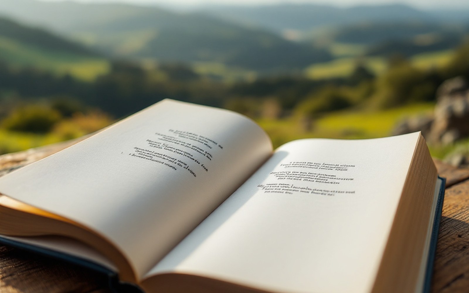 An open book showing a short poem alone on an otherwise empty page, generous margins