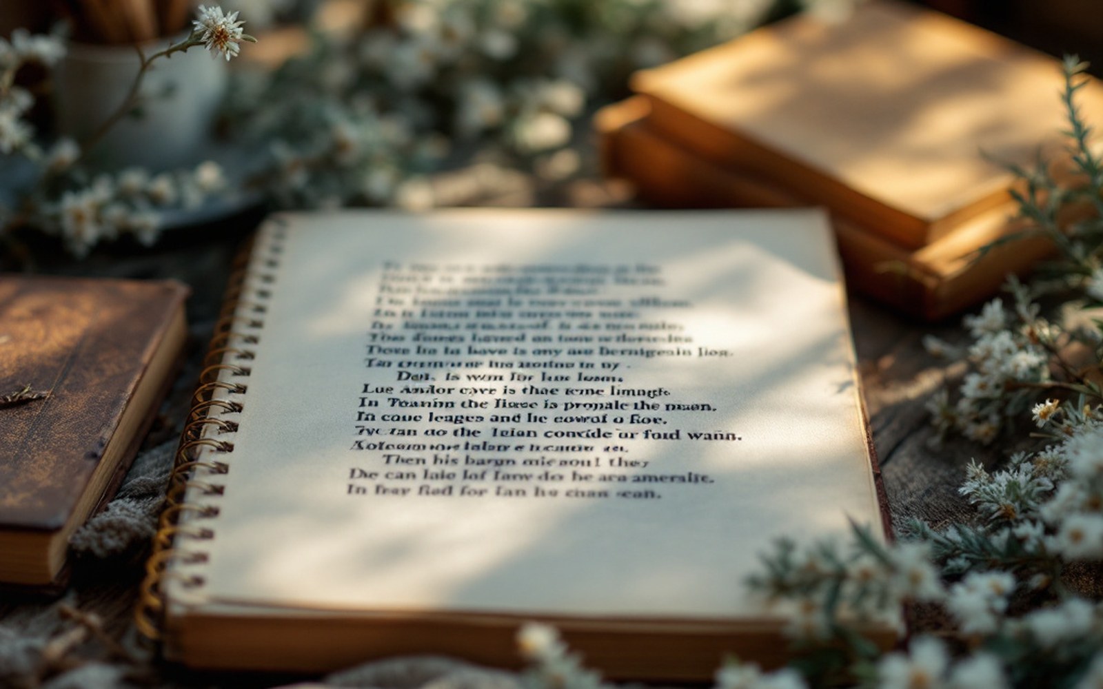 A page of poetry with a hand-written gloss in pencil in the margin beside it